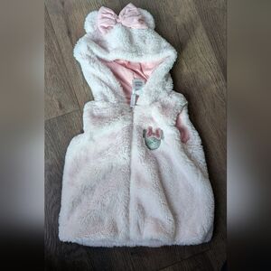 Disney Baby Soft Pink Minnie Mouse Zippered Vest Size 24 Months